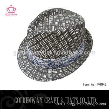 Custom polyester plaid fedora hat